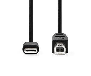 Nedis CCGB60650BK20 câble USB USB 2.0 2 m USB C USB B Noir
