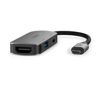 Nedis CCGB64230GY01 hub & concentrateur USB 3.2 Gen 1 (3.1 Gen 1) Type-C 5000 Mbit/s Gris