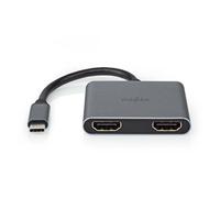 Nedis Ccgb64670Bk01 Adaptateur Usb Multi-Port Usb 3.2 Gen 1 Usb-C&Trade ; Male 2X Hdmi&Trade ; 0.10 M Round Nickel-plated PVC Black Box