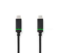 Nedis Câble USB CCGB64700BK20 USB-C 24 broches mâle-mâle 3.2 Gen 1 2 m 4K@60Hz Noir
