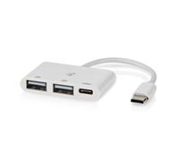Nedis CCGB64785WT01 hub & concentrateur USB 2.0 Type-C 5000 Mbit/s Blanc