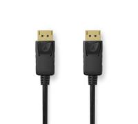 Nedis Câble DisplayPort 8K @ 60 Hz 2 m – Connecteurs DisplayPort plaqué or, rond PVC noir