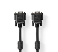 NEDIS Câble VGA, Cable Écran Ordinateur, Prise VGA | Fiche VGA | Plaqué nickel | Résolution maximale : 1280 x 768 | 3.00 m | Rond | ABS | Noir | Sac en plastique