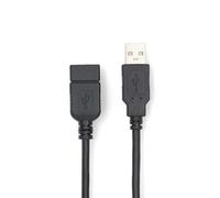 NEDIS Câble USB | USB 2.0 | USB-a mâle | USB-a Femelle | 480 mbps | plaqué Nickel | 3.00 m | Rond | PVC |