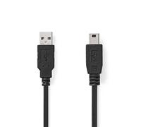 Nedis CCGL60300BK50 câble USB USB 2.0 5 m USB A Mini-USB B Noir