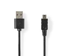 Nedis CCGL60301BK20 câble USB USB 2.0 2 m USB A Surface connect 5-pin Noir