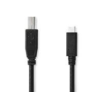 Nedis CCGL60650BK10 câble USB USB 2.0 1 m USB B USB A Noir