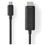 Adaptateur USB-Câ„¢ | USB 3.2 Gen 1 | USB-Câ„¢ Mâle | HDMIâ„¢ Connecteur | 4K@60Hz | 2.00 m | Rond | Plaqué Nickel | PVC | Noir | Label