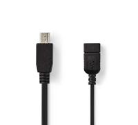 Nedis CCGP60315BK02 câble USB USB 2.0 0,2 m USB A Noir