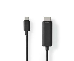 Nedis CCGP64655BK10 câble vidéo et adaptateur 1 m USB Type-C HDMI Noir