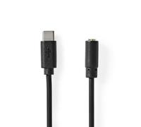 Nedis CCGP65960BK10 câble de téléphone portable Noir 1 m USB C 3,5mm