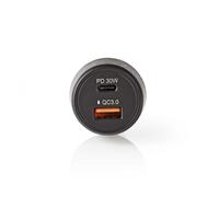 Nedis CCPD30W100BK chargeur d'appareils mobiles Smartphone Noir Allume-cigare Charge rapide Auto