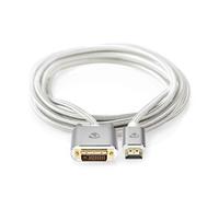 Nedis Câble adaptateur High Speed DVI‑D mâle vers HDMI mâle 2 m argent blindé tressé plaqué or