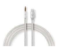 Nedis Câble Lightning vers jack pour casque – Lightning mâle 3,5 mm stéréo mâle – 1 m – aluminium