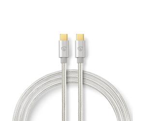 Nedis CCTB60800AL20 câble USB USB 2.0 2 m USB C Argent