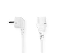 Nedis Cegl10000Wt20 Câble d'alimentation Type F (Cee 7/7) mâle Iec-320-C13 coudé droit nickelé 2.00 M rond PVC White Label