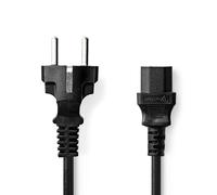 Nedis Cegl10030Bk50 Câble d'alimentation Type F (Cee 7/7) Mâle Iec-320-C13 Droit Droit Nickelé 5.00 M Rond PVC Black Label