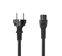 Nedis Cegl10130Bk50 Câble d'alimentation Type F (Cee 7/7) Mâle Iec-320-C5 Droit Droit Nickelé 5.00 M Rond PVC Black Label