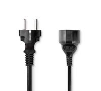 Nedis Cegl10200Bk50 Câble d'alimentation Type F (Cee 7/7) Mâle Type F (Cee 7/7) Femelle Droit Nickelé 5.00 M Rond PVC Black Label