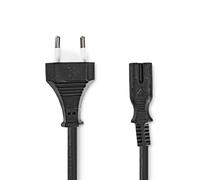 Nedis Cegl11042Bk20 Power Cable Euro Male Iec-320-C7 Straight Nickel-plated 2.00 M Curled PVC Black Label