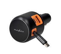 Nedis Chargeur Allume-Cigare 60W avec Câble Rétractable USB-C et Ports USB