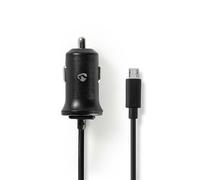 NEDIS Chargeur de Voiture 2.4 A Câble fixe Connecteur micro-USB Noir