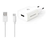 chargeur mural 2.1 a câble séparé micro usb blanc smartphone tablette