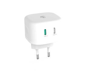 Nedis Chargeur mural 45 W GaN Fonction de charge rapide 2.25 A / 3.0 A Nombre de sorties: 2 2x USB-C Sélection Automatique de la Tension