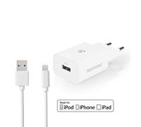 Nedis chargeur secteur 12 W 1x 2.4 A A - nombre de sorties : 1, USB-A, câble Lightning 8 broches (en vrac), Single Voltage Output