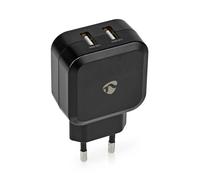 Nedis Wall Charger - Adaptateur Secteur - 4.8 A - 2 Connecteurs De Sortie (Usb) - Noir