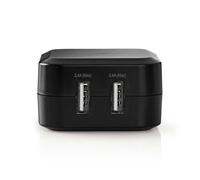 Nedis Chargeur mural WCHAU484ABK 4,8 A 2 sorties USB-A Noir