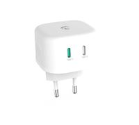 Nedis chargeur secteur - 45 W - GaN - fonction de charge rapide - 2.25 A / 3.0 A - nombre de sorties : 2 - 2x USB-C - sélection automatique de la tension