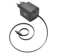 Nedis Chargeur USB-C 30W avec Câble USB-C Rétractable Charge Rapide Noir