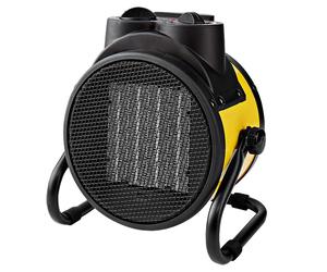 Nedis Chauffage soufflant industriel 1000/2000 W Thermostat réglable 2 réglages de chaleur Poignées intégrées Jaune