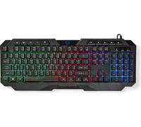Nedis Gkbd110Bkus Clavier de jeu filaire Usb Type-A Membrane Keys Led Qwerty Us International Power Cable Length : 1.30 M Multimedia
