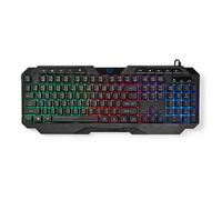 NEDIS Clavier de Jeu Filaire | USB Type-A | Clés à Membrane | LED | QWERTY | Disposition États-Unis | Longueur du câble d'ali