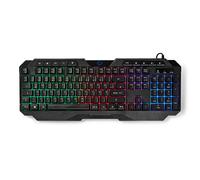 Nedis Clavier Gamer Filaire à Disposition Allemagne Rétroéclairé LED Noir