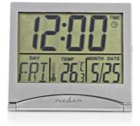 Nedis CLDK002SR Réveil Numérique de Voyage Date/Température Argent G