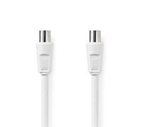 Nedis Coaxial Cable - IEC (Coax) mâle - IEC (Coax) femelle - Nickelé - 90 dB - 75 Ohm - Double blindage - 2.00 m - Rond - PVC - Blanc - Boîte