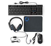 Nedis Combo de Jeu kit | 5-en-1 | Clavier, Casque, Souris et Tapis de Souris | Noir | QWERTY | Disposition États-Unis