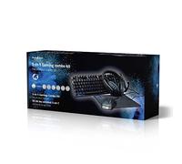 Nedis Combo de Jeu kit | 5-en-1 | Clavier, Casque, Souris et Tapis de Souris | Noir | QWERTY | Dispostion Hollande