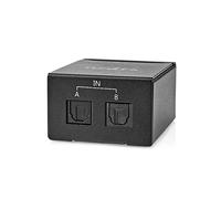Nedis Commutateur Audio numérique | 2 Voies | Connecteurs - Entrée : DC Power / 2X TosLink | Connecteurs - Sortie TosLink Femelle | Manuel/Commutateur | Métal | Noir