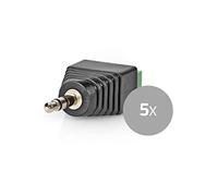 NEDIS Connecteur de sécurité CCTV, connectez Le connecteur 3,5 mm (mâle) avec bornier pour Prendre en Charge l'audio Via Un câble typique à 3 Fils, Noir/Vert, 38 x 13 x 14 mm