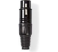 Nedis connecteur XLR / droit / femelle / nickelé / soudure / diamètre d'entrée du câble : 5.0 mm / métal / noir / 1 pièce / sac plastique