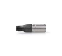 Nedis connecteur XLR - droit - mâle - nickelé - gaine de protection - diamètre d'entrée du câble : 7.0 mm - métal - argent - 10 pièces - sac plastique