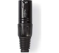 Nedis connecteur XLR / droit / mâle / Nickelé / Soudure / Diamètre d'entrée du câble : 5.0 mm / Métal / Noir / 1 pièce / Sachet plastique