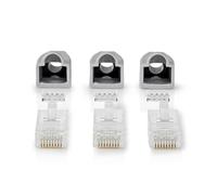Nedis Connecteurs RJ45 | Connecteurs | Solid UTP CAT6 | droit | Plaqué or | 10 pièces | PVC | Gris | Emballage avec fenêtre et perforation européenne NE550670193
