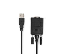 Nedis convertisseur RS232 - USB-A mâle - RS232 - nickelé - 0.90 m - rond - PVC - noir - boîte