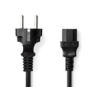 Nedis - Câble d'alimentation - power CEE 7/7 (M) pour power IEC 60320 C13 - 10 A - 5 m - rond - noir