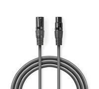 Nedis COTH15012GY30 Câble Numérique DMX 110 Ohms - XLR Mâle à 3 Broches - XLR Femelle à 3 Broches - 3,0 m - Gris